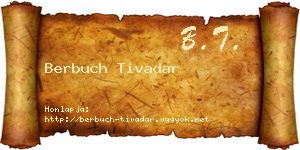 Berbuch Tivadar névjegykártya